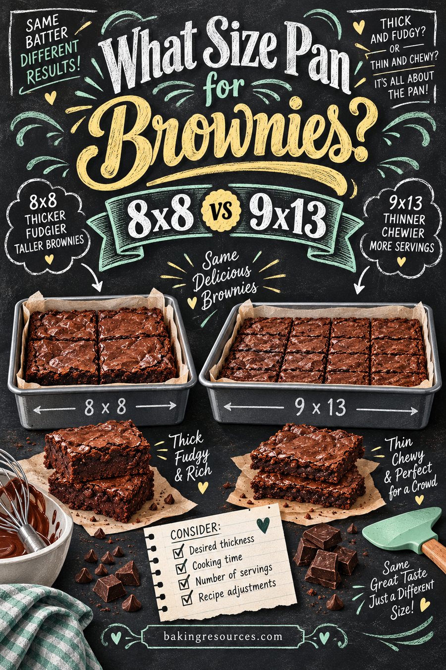 Brownie Dish Size: 8x8, 9x9 or 9x13?