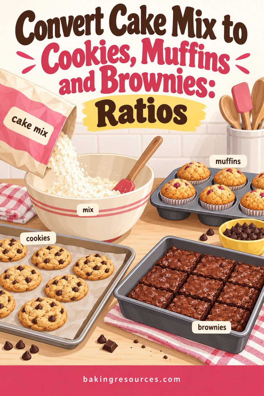 Convert Cake Mix to Cookies, Muffins and Brownies: Ratios