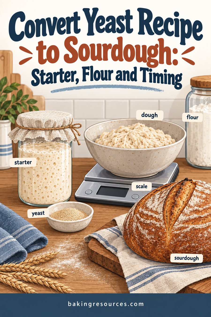Convert Yeast Recipe to Sourdough: Starter, Flour and Timing
