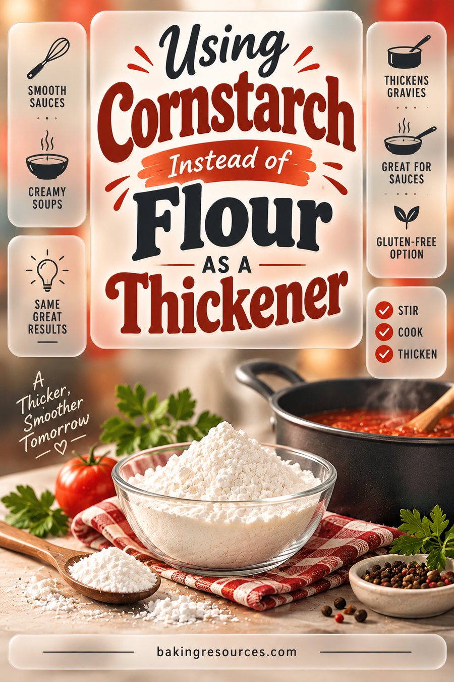 Using Cornstarch Instead of Flour as a Thickener
