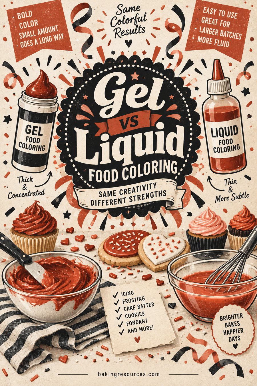 Gel vs Liquid Food Coloring