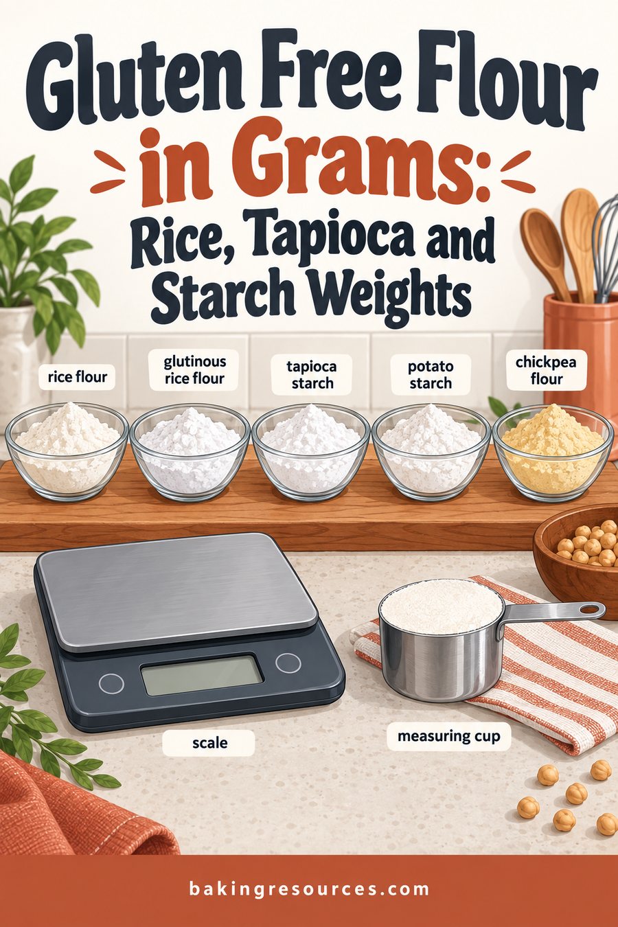 Gluten Free Flour in Grams: Rice, Tapioca and Starch Weights