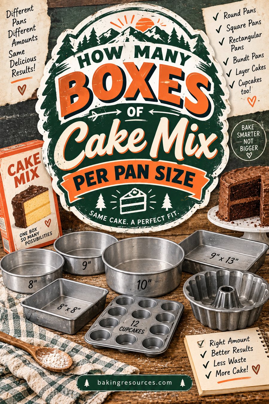 How Many Boxes of Cake Mix per Pan Size