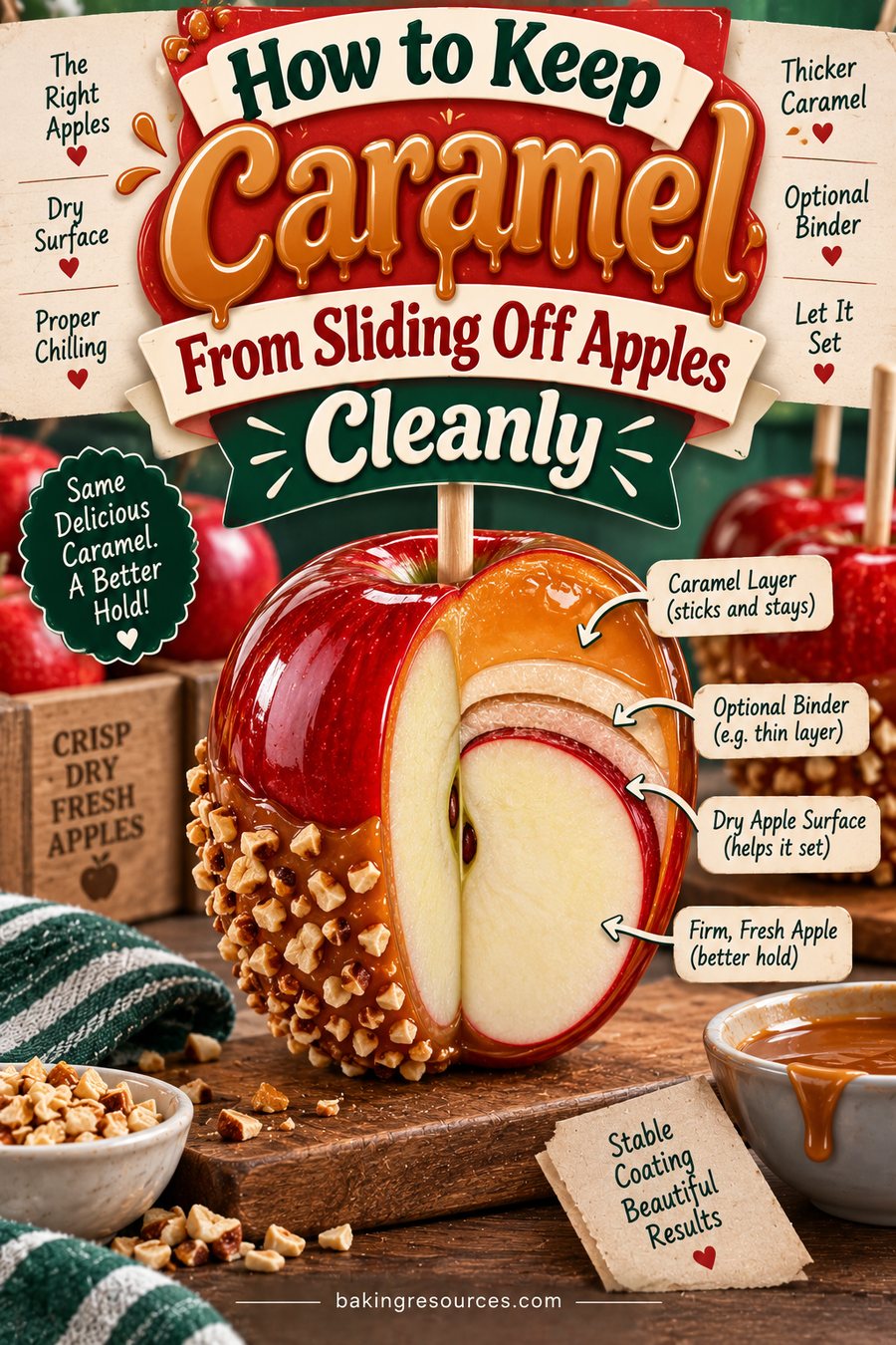 How to Keep Caramel From Sliding Off Apples