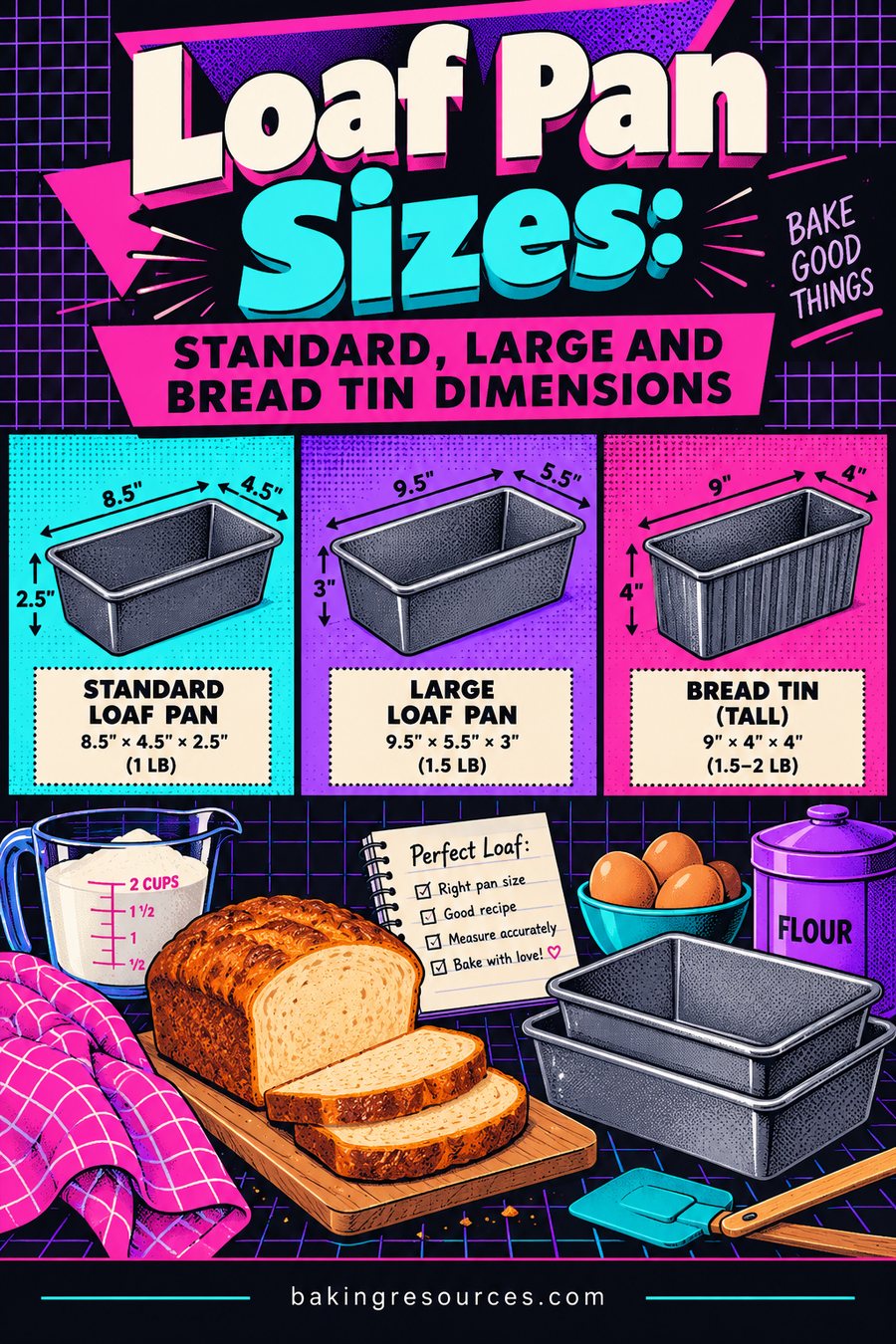 Loaf Pan Sizes: What Standard, Large and Bread Tins Hold