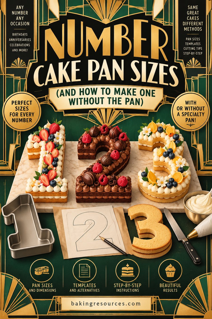 Large Number Cake Tins 0-9: What Each Size Holds