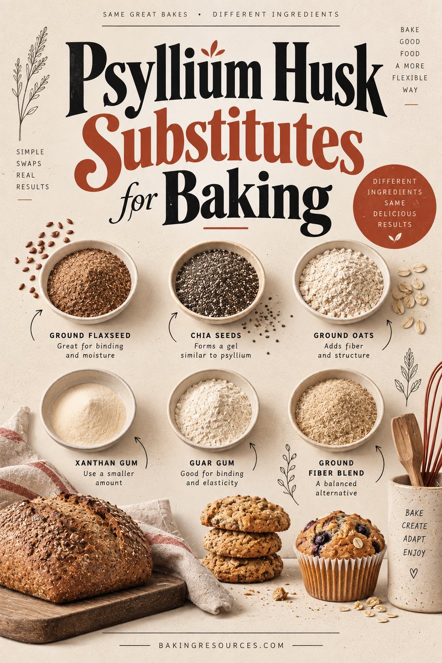 Psyllium Husk Substitutes for Baking