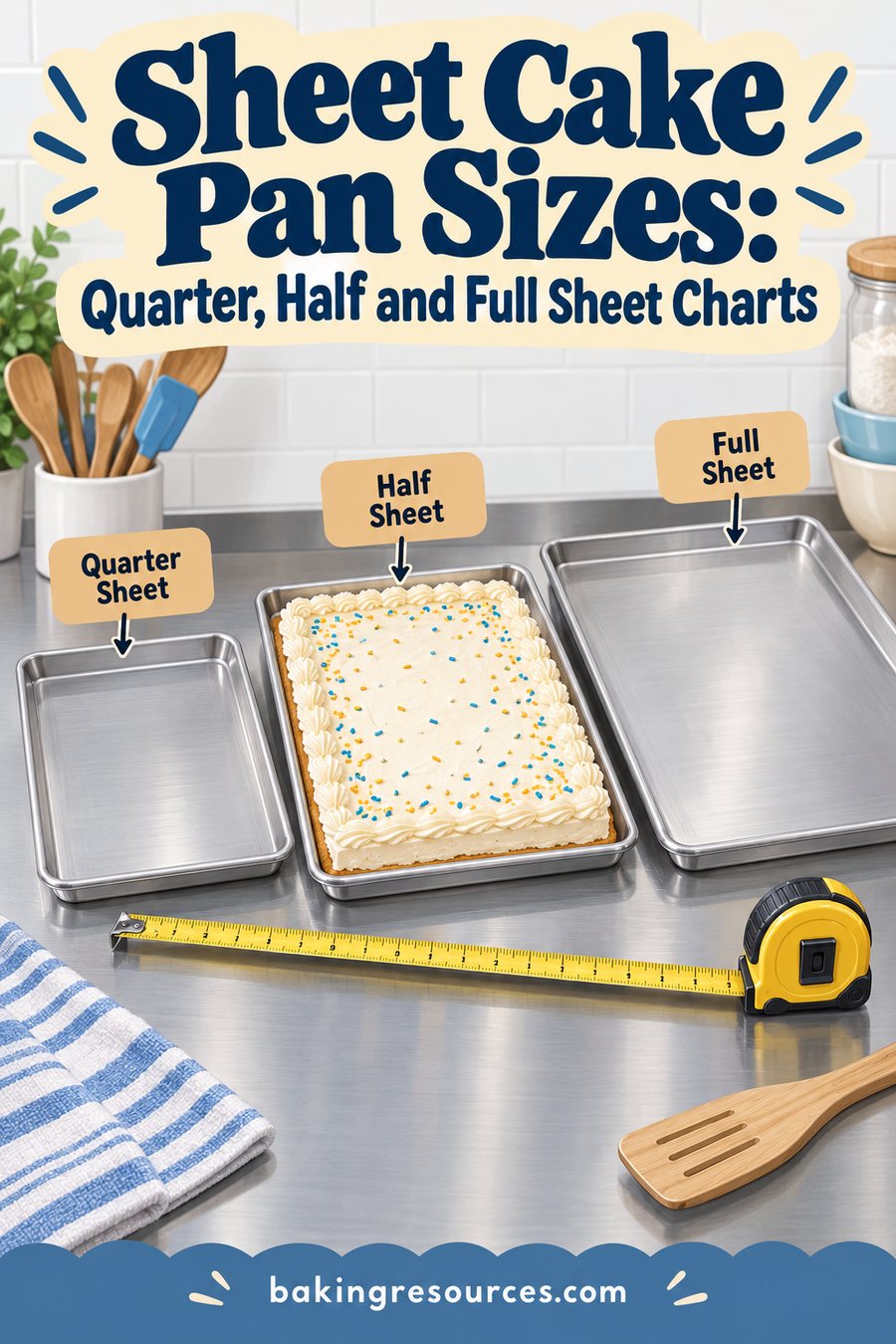 Sheet Cake Pan Sizes: Quarter, Half and Full Sheet Charts